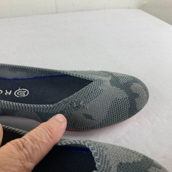 Rothys Ballet Flat Shoes Womens Sz 9 Gray Camo Slip On Comfort Designer Shoes - Picture 4 of 9